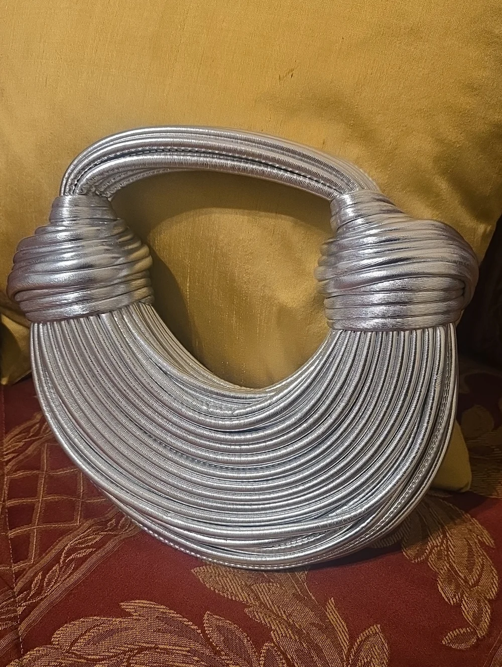 Silver Statement Hand Bag - Women Accessories